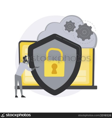Cyber security software abstract concept vector illustration. Information security software, antivirus solution, cybersecurity program, network safety, corporate data protection abstract metaphor.. Cyber security software abstract concept vector illustration.