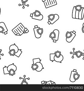 Cyber Security Vector Seamless Pattern Contour Illustration. Cyber Security Vector Seamless Pattern