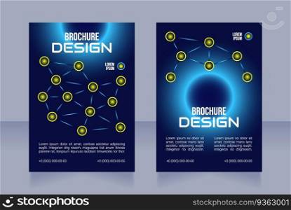 Cyber security webinar blank brochure design. Template set with copy space for text. Premade corporate reports collection. Editable 2 paper pages. Bebas Neue, Audiowide, Roboto Light fonts used. Cyber security webinar blank brochure design