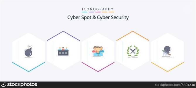 Cyber Spot And Cyber Security 25 Flat icon pack including game. battle. judge. online. people