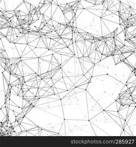 Cyber technology 3d abstract vector background with polygons and dots. Chemical node and biotechnology network illustration. Cyber technology 3d abstract vector background with polygons and dots