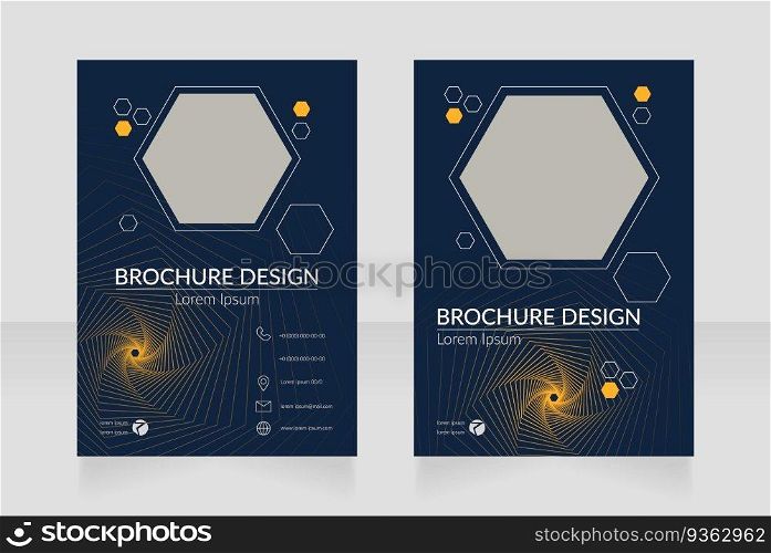 Cyber technology for business blank brochure design. Template set with copy space for text. Premade corporate reports collection. Editable 2 paper pages. Lato Regular, Light fonts used. Cyber technology for business blank brochure design