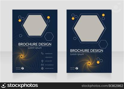 Cyber technology for business blank brochure design. Template set with copy space for text. Premade corporate reports collection. Editable 2 paper pages. Lato Regular, Light fonts used. Cyber technology for business blank brochure design