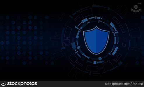 Cyber technology security, network protection background design, vector illustration