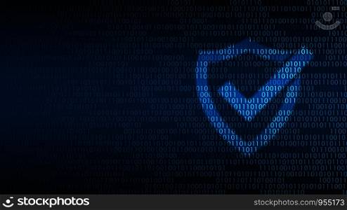 Cyber technology security, Shield on digital screen, netwok protection background design, vector illustration