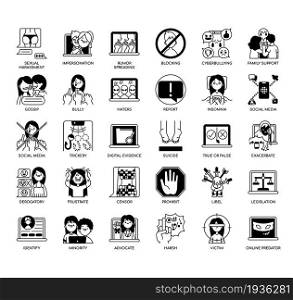 cyberbullying , Thin Line and Pixel Perfect Icons