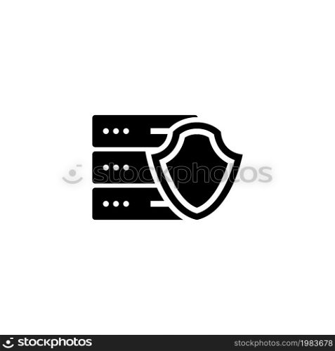 Cybersecurity. Protection Network Security. Flat Vector Icon illustration. Simple black symbol on white background. Cybersecurity. Protection Network sign design template for web and mobile UI element. Cybersecurity. Protection Network Security Flat Vector Icon