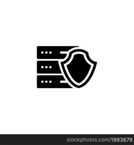 Cybersecurity. Protection Network Security. Flat Vector Icon illustration. Simple black symbol on white background. Cybersecurity. Protection Network sign design template for web and mobile UI element. Cybersecurity. Protection Network Security Flat Vector Icon