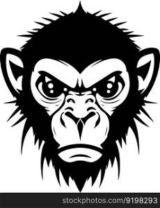 Cyborg ape esport mascot logo design. Tech illustration of monkey for print or logo. Cyborg ape esport mascot logo design. Tech illustration of monkey for print or logo.