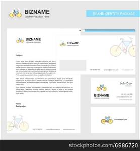 Cycle Business Letterhead, Envelope and visiting Card Design vector template