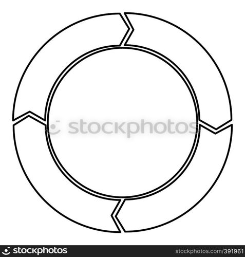 Cycle circle diagram icon. Outline illustration of cycle circle diagram vector icon for webicon. Outline illustration of vector icon for web. Cycle circle diagram icon, outline style