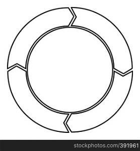 Cycle circle diagram icon. Outline illustration of cycle circle diagram vector icon for webicon. Outline illustration of vector icon for web. Cycle circle diagram icon, outline style