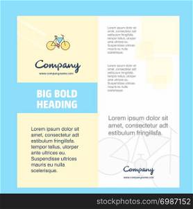 Cycle Company Brochure Title Page Design. Company profile, annual report, presentations, leaflet Vector Background