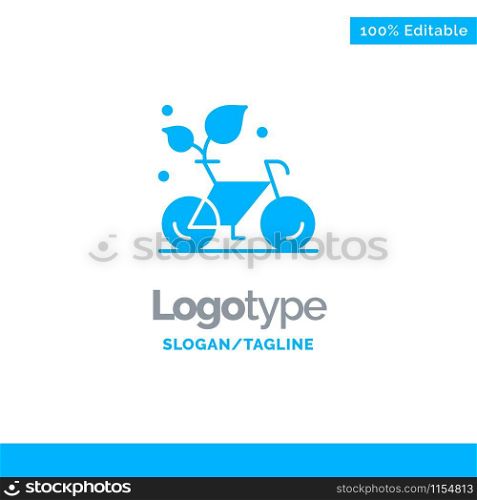 Cycle, Eco, Friendly, Plant, Environment Blue Solid Logo Template. Place for Tagline