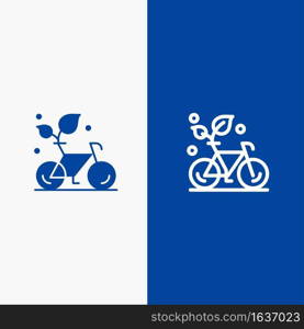 Cycle, Eco, Friendly, Plant, Environment Line and Glyph Solid icon Blue banner Line and Glyph Solid icon Blue banner