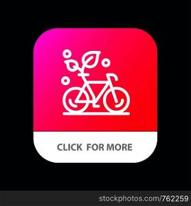 Cycle, Eco, Friendly, Plant, Environment Mobile App Button. Android and IOS Line Version