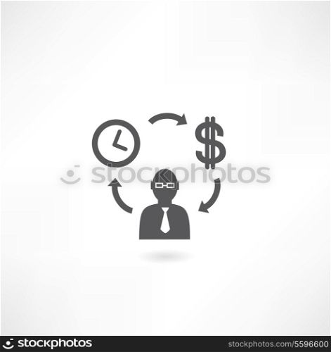 cycle man, money and time icon