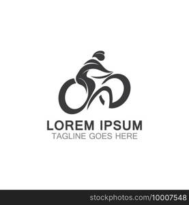 Cycling logo sport design vector icon, symbol template business concept