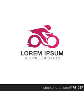 Cycling logo sport design vector icon, symbol template business concept