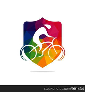 Cycling race vector logo design. Bicycle shop logo design template.