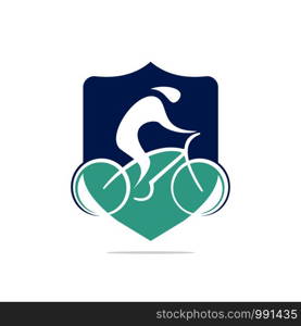 Cycling race vector logo design. Bicycle shop logo design template.