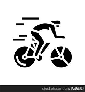 cycling sport glyph icon vector. cycling sport sign. isolated contour symbol black illustration. cycling sport glyph icon vector illustration