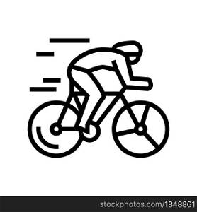 cycling sport line icon vector. cycling sport sign. isolated contour symbol black illustration. cycling sport line icon vector illustration
