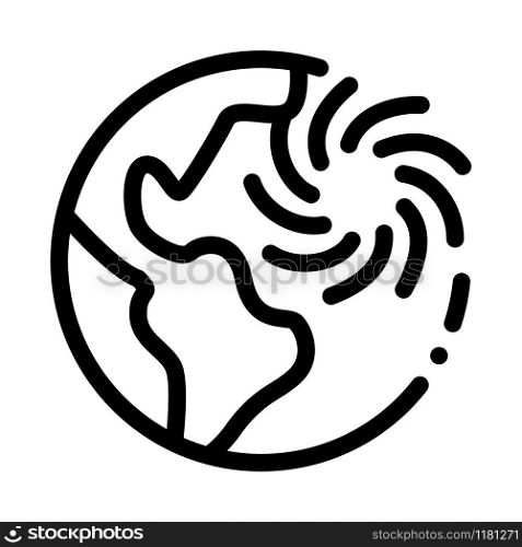 Cyclone Planet Icon Vector. Outline Cyclone Planet Sign. Isolated Contour Symbol Illustration. Cyclone Planet Icon Vector Outline Illustration