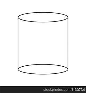 cylinder geometrical figure outline icon on white background. 3d cylinder sign. flat style. outline vector of geometric figures symbol. vector illustration linear style sign for your web site design, logo, app, UI.