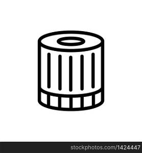 cylindrical air filter for cars icon vector. cylindrical air filter for cars sign. isolated contour symbol illustration. cylindrical air filter for cars icon vector outline illustration
