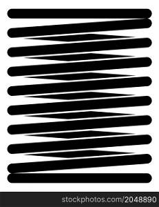 Cylindrical black coil. Spiral metal spring icon isolated on white background. Cylindrical black coil. Spiral metal spring icon