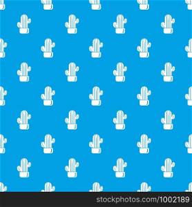 Cylindrical cactus pattern vector seamless blue repeat for any use. Cylindrical cactus pattern vector seamless blue