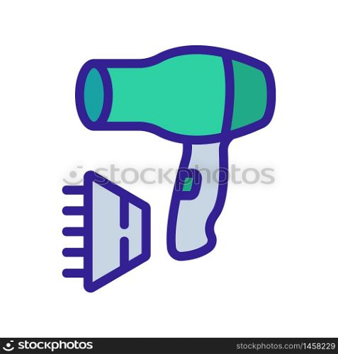 cylindrical hair dryer with styler icon vector outline illustration. cylindrical hair dryer with styler icon vector outline
