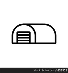 cylindrical hangar shed icon vector. cylindrical hangar shed sign. isolated contour symbol illustration. cylindrical hangar shed icon vector outline illustration