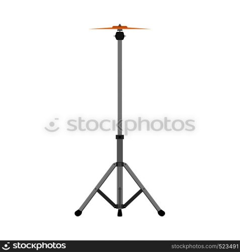 Cymbal stand musical sound flat icon drum band kit vector icon. Instrument rock bass live acoustic audio