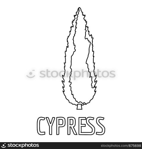 Cypress icon. Outline illustration of cypress vector icon for web. Cypress icon, outline style.