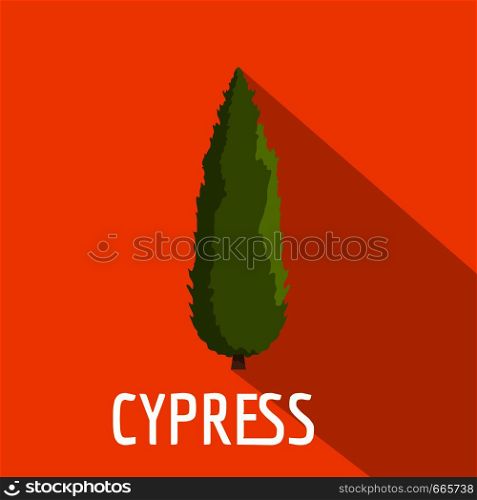 Cypress tree icon. Flat illustration of cypress tree vector icon for web. Cypress tree icon, flat style