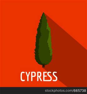 Cypress tree icon. Flat illustration of cypress tree vector icon for web. Cypress tree icon, flat style