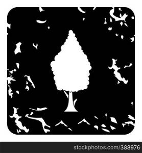 Cypress tree icon. Grunge illustration of cypress tree vector icon for web design. Cypress tree icon, grunge style