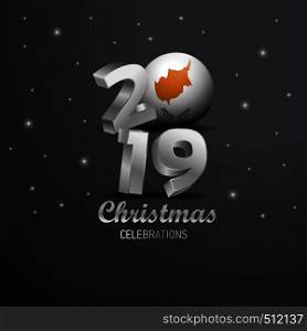 Cyprus Flag 2019 Merry Christmas Typography. New Year Abstract Celebration background