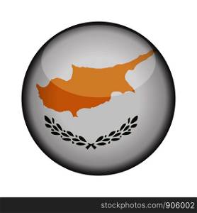 cyprus Flag in glossy round button of icon. cyprus emblem isolated on white background. National concept sign. Independence Day. Vector illustration.