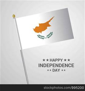 Cyprus Independence day typographic design with flag vector
