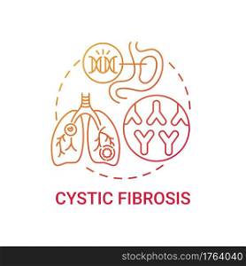 Cystic fibrosis red gradient concept icon. Hereditary illness. Problem with lungs, digestive system issues. Genetic disease idea thin line illustration. Vector isolated outline RGB color drawing. Cystic fibrosis red gradient concept icon