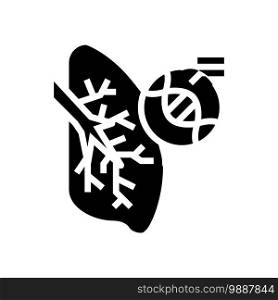 cystic fibrosis respiratory disease glyph icon vector. cystic fibrosis respiratory disease sign. isolated contour symbol black illustration. cystic fibrosis respiratory disease glyph icon vector illustration