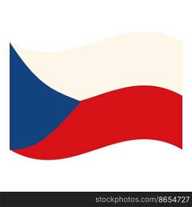 Czech flag icon cartoon vector. Republic state. Water region. Czech flag icon cartoon vector. Republic state