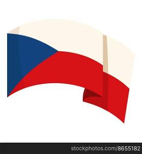 Czech Republic flag icon cartoon vector. Travel country. Region design. Czech Republic flag icon cartoon vector. Travel country