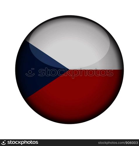 czech republic Flag in glossy round button of icon. czech republic emblem isolated on white background. National concept sign. Independence Day. Vector illustration.