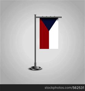 Czech Republic Flag Pole. Vector EPS10 Abstract Template background