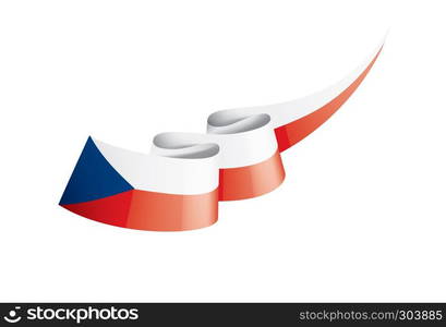 Czechia national flag, vector illustration on a white background. Czechia flag, vector illustration on a white background