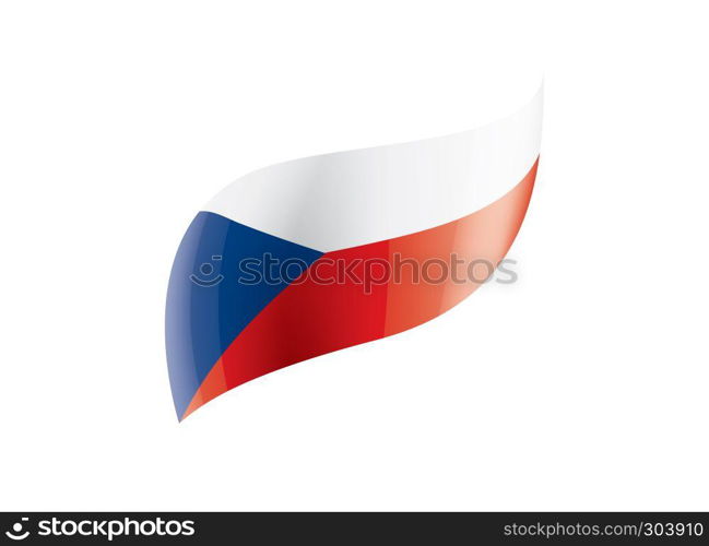 Czechia national flag, vector illustration on a white background. Czechia flag, vector illustration on a white background